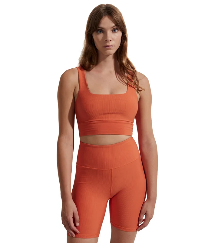 Varley Let's Move Rib Ryan Bra Orange Rust / XL