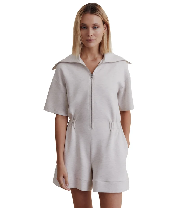 Varley Caldwell Playsuit 5 Ivory Marl / S