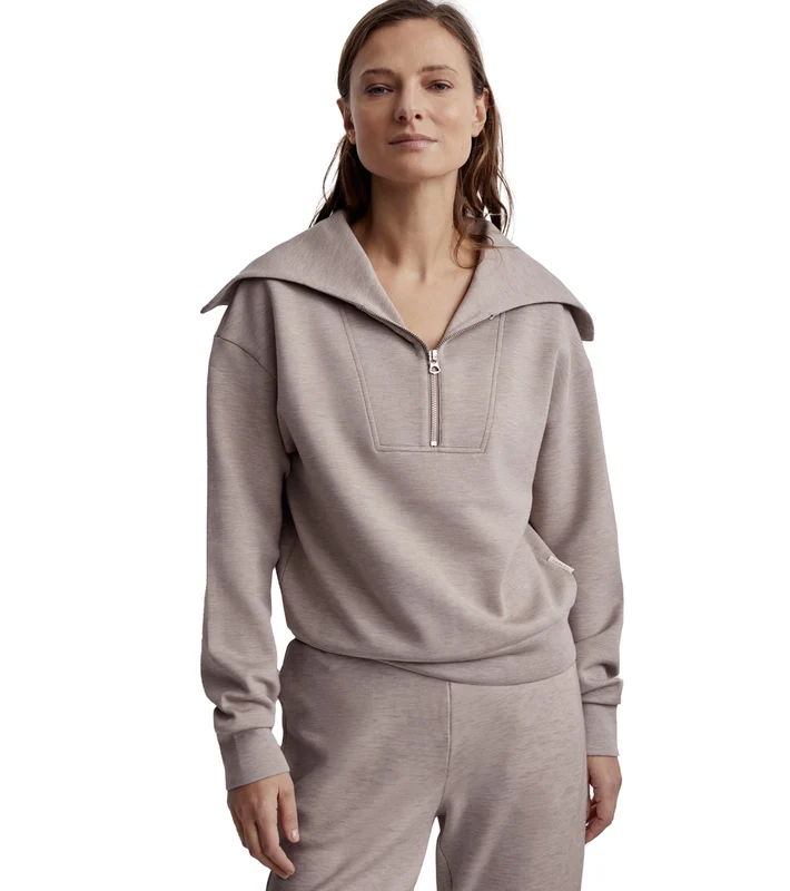 Varley Yates Half Zip Sweat Taupe Marl / XS
