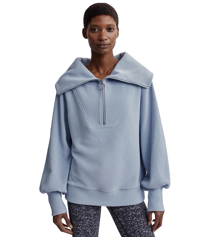 Varley Vine Half Zip Pullover Dusty Blue / M
