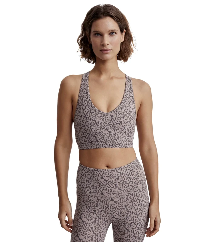 Varley Let's Move Park Bra Deep Rose Cheetah / M