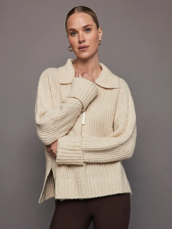 Amelia Half Zip Knit - Birch Birch / S