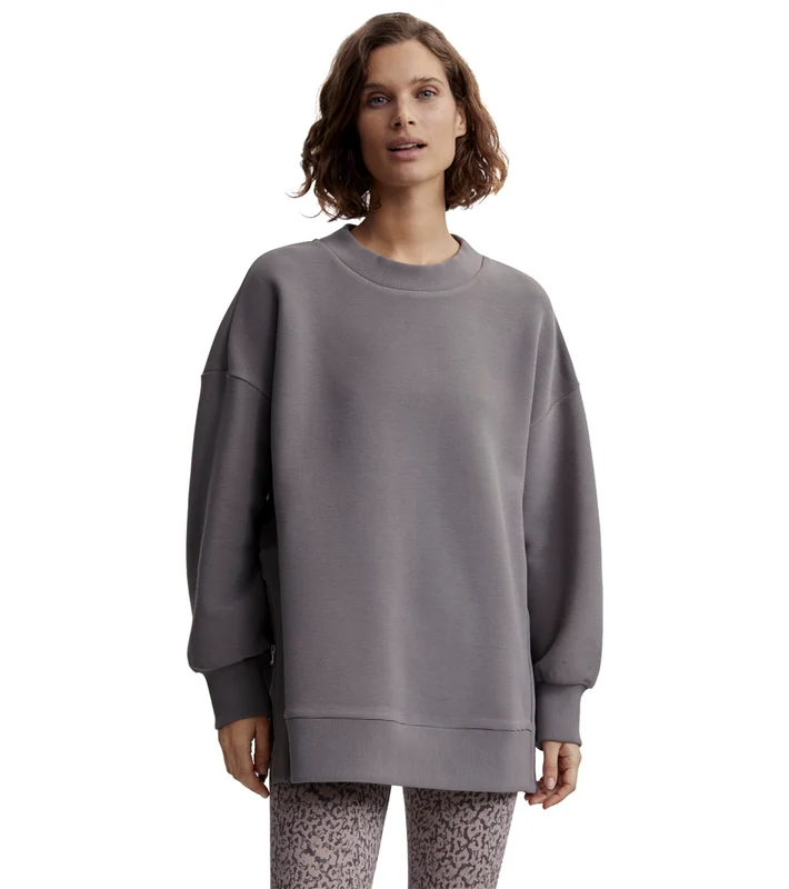 Varley Mae Longline Sweat Charcoal Grey / M