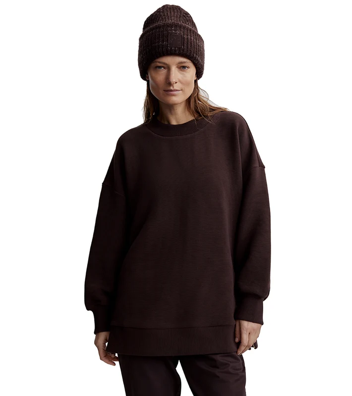 Varley Mae Longline Sweat Coffee Bean / XS