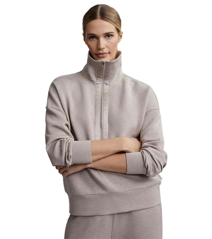 Varley Keller Half Zip Taupe Marl / XL