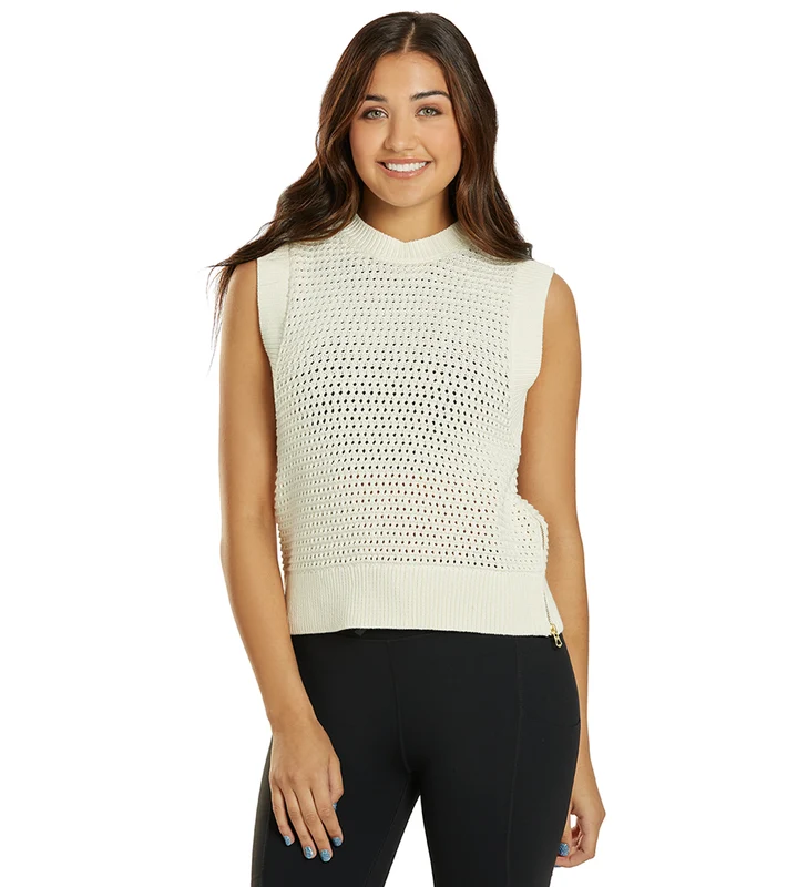 Varley Randal Crop Knit Tank Snow White / L