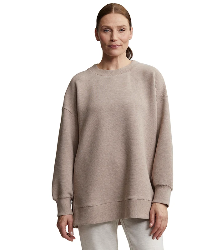 Varley Mae Longline Sweat Taupe Marl / M