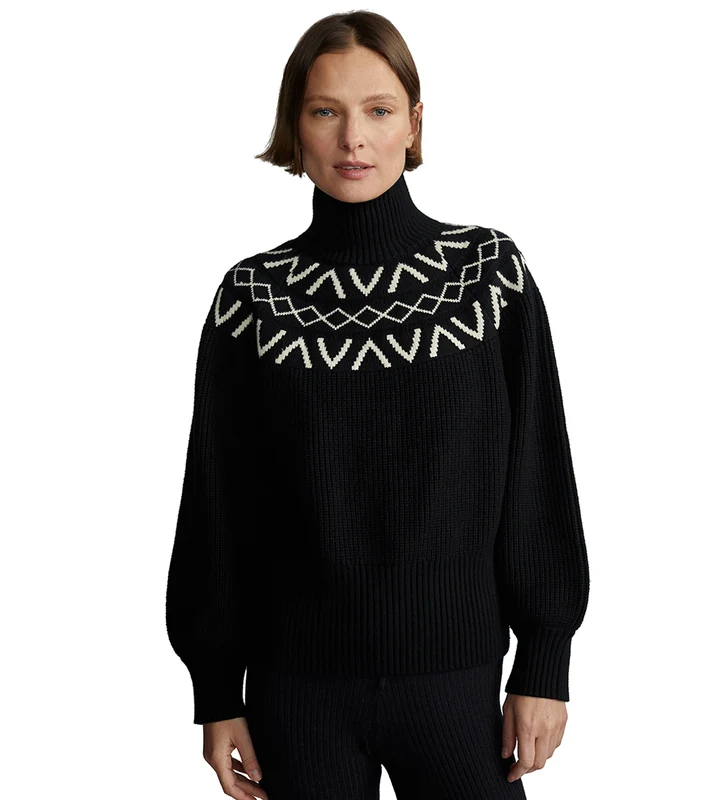 Varley Marcie Fairisle Yoke Knit Black / M