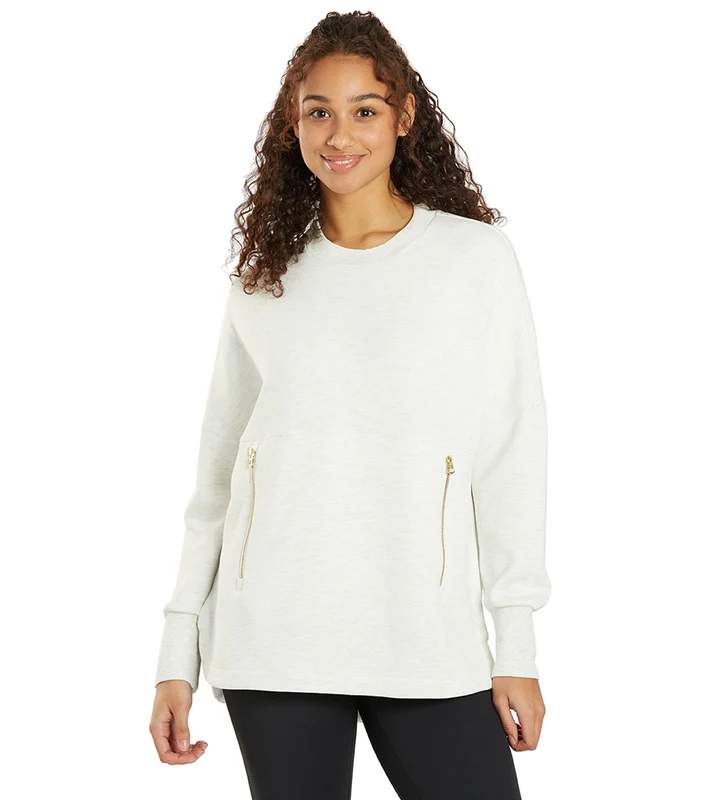 Varley Paige Longline Sweat Ivory Marl / XL