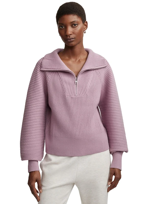 Varley Reid Half Zip Knit Sweater Smokey Grape / M