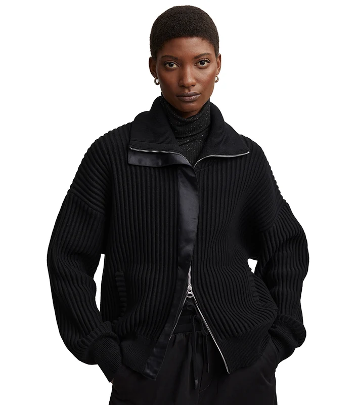 Varley Doncaster Ottoman Knit Jacket Black / M