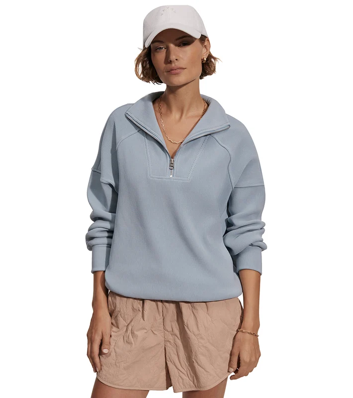 Varley Rhea Half Zip Sweat Ashley Blue / M