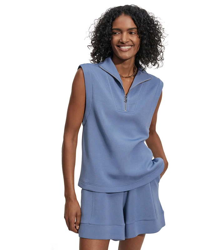 Varley Magnolia Half Zip Tank Coronet Blue / M