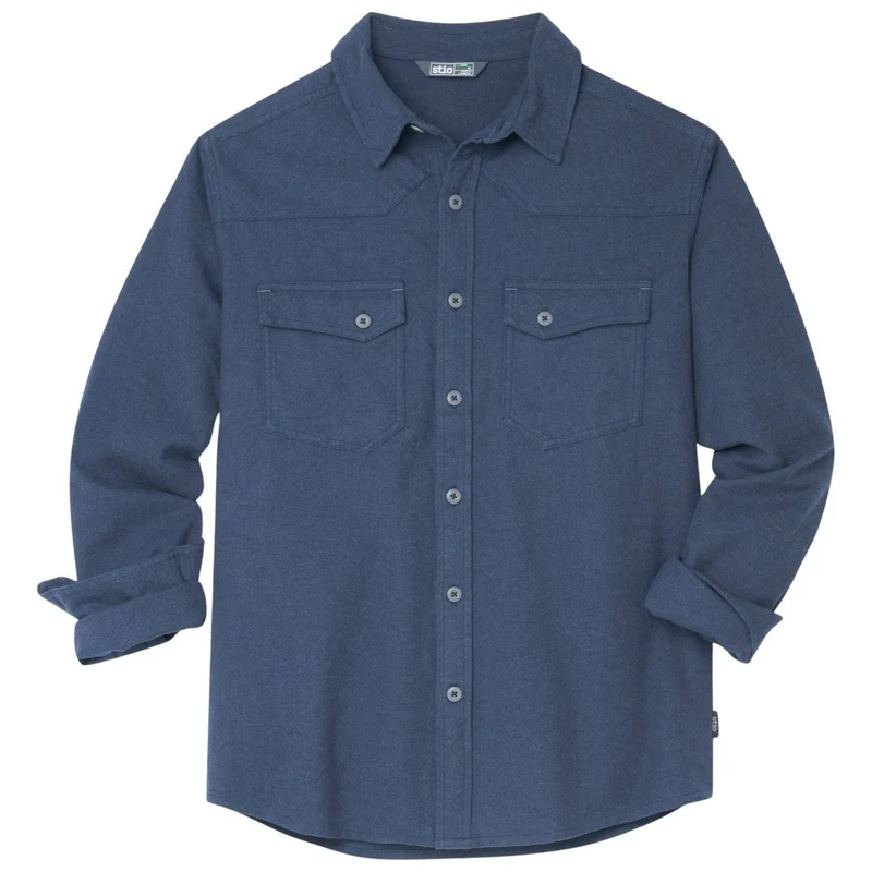 Stio Men's Junction Midweight Flannel Shirt Sale Mountain Shadow Heather / XL