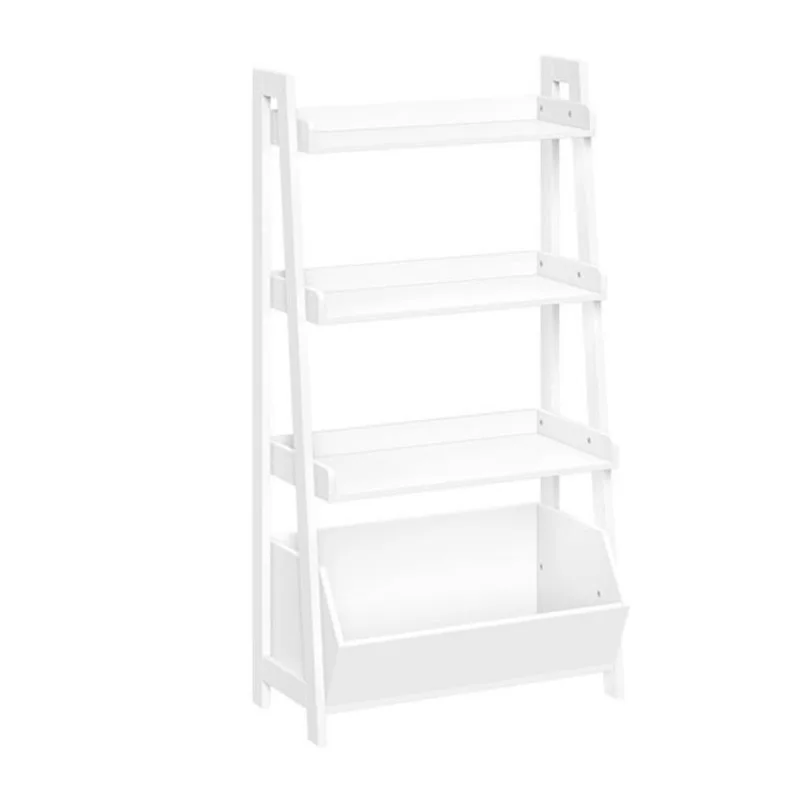 RiverRidge Home 24 W x 45-in H 4-Tier White Composite Kids Ladder Shelf w/ Toy Organizer