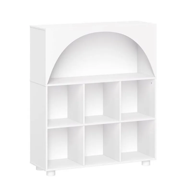RiverRidge Home Curve Appeal White MDF 35 W x 40-in H 8-Shelf Arched Kids Bookshelf w/ 6 Cubbies