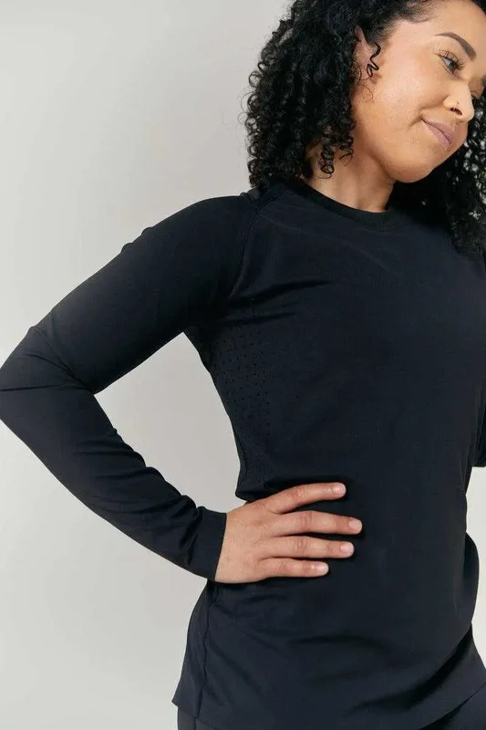 RIT-IT Women's Long Sleeve Training Top - Black Black / Ladies XS