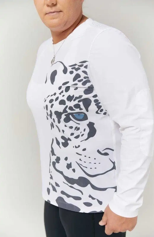 RIT-IT Women's Long Sleeve Training Top | Leopard Cast - White White / Ladies L