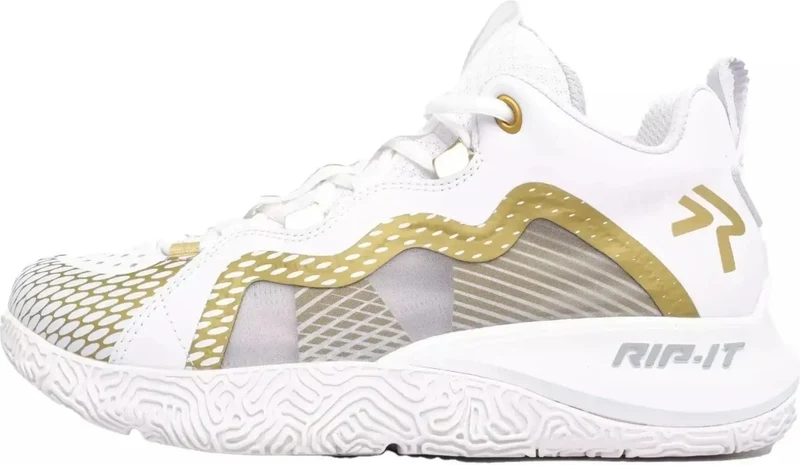 RIT-IT Women's Future Court Volleyball Shoes - White Gold White Yellow-Gold / 6.5