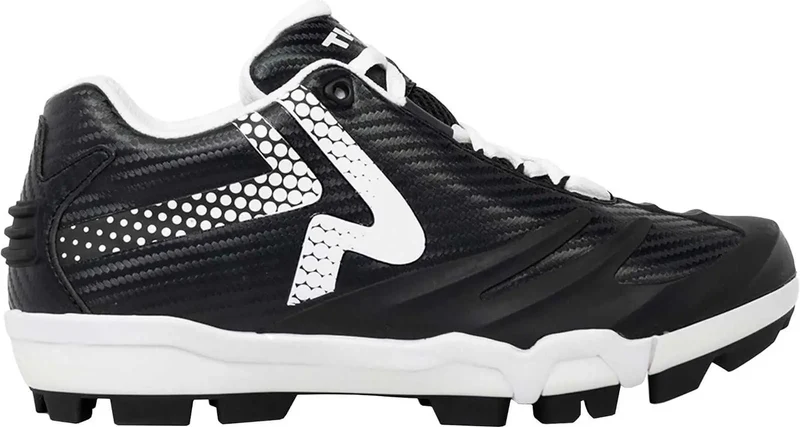 RIP-IT Ringor Pro SwiftStep Women's TPU Softball Cleats - Black Black White / 6.5