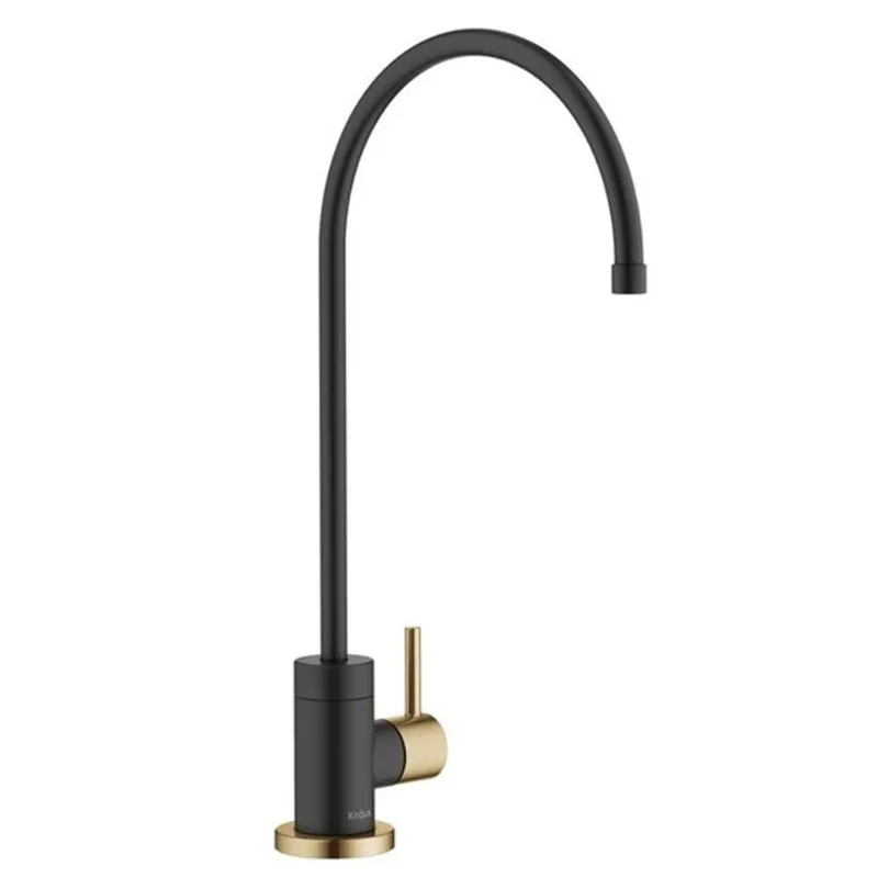 Kraus Purita Deck Mount Brushed Brass/Matte Black Filter Kitchen Faucet