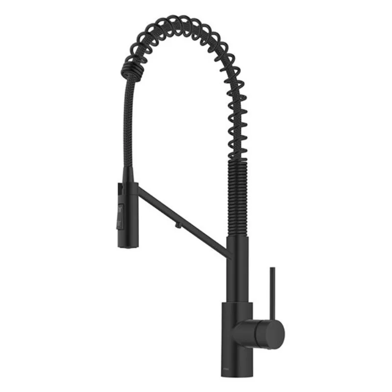 Kraus Oletto Deck Mount Matte Black Pull-Down Water Filter Kitchen Faucet