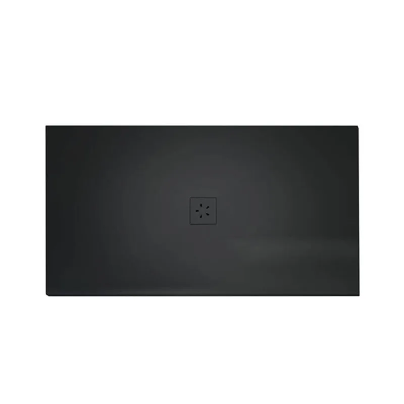 Woodbridge 60 x 32-in Black Zero-Threshold Shower Base with Center Drain, Low Profile, Wheelchair Accessible