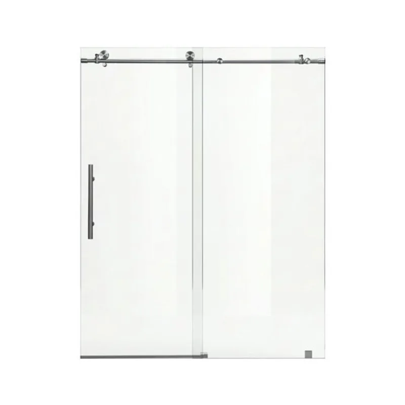 Woodbridge Frameless Sliding Shower Door in Chrome with 5/16-in Clear Tempered Glass 56-60 x 80-in