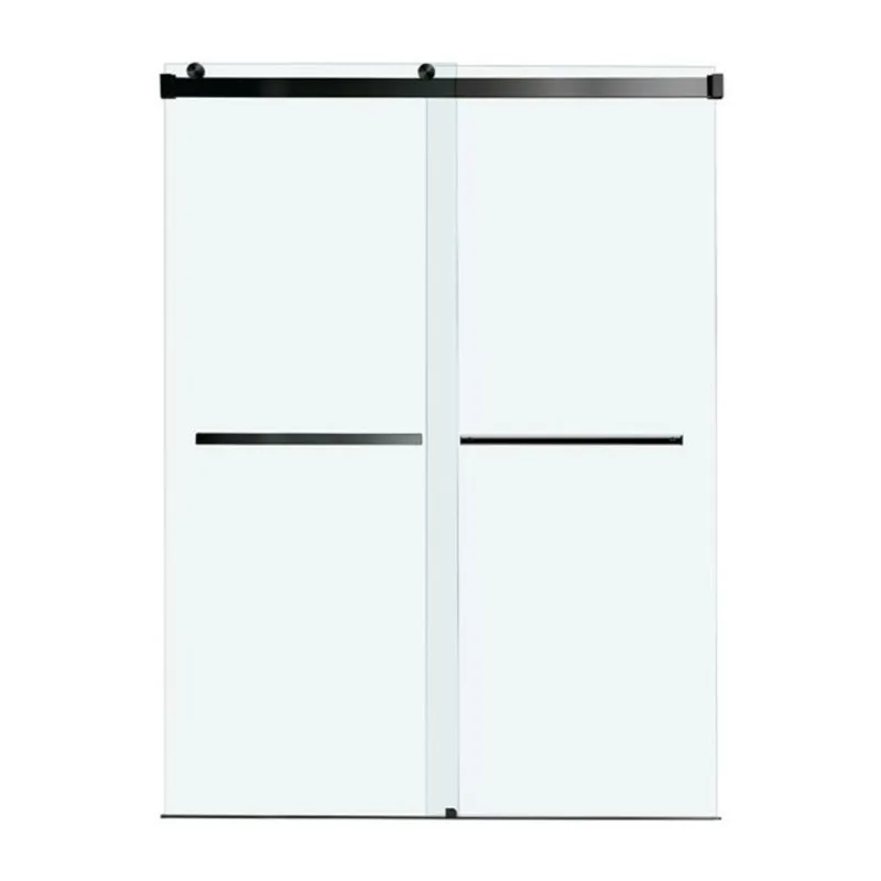 Woodbridge Frameless Double Sliding Shower Door with 5/16-in Clear Glass 56-60 x 80-in - Matte Black