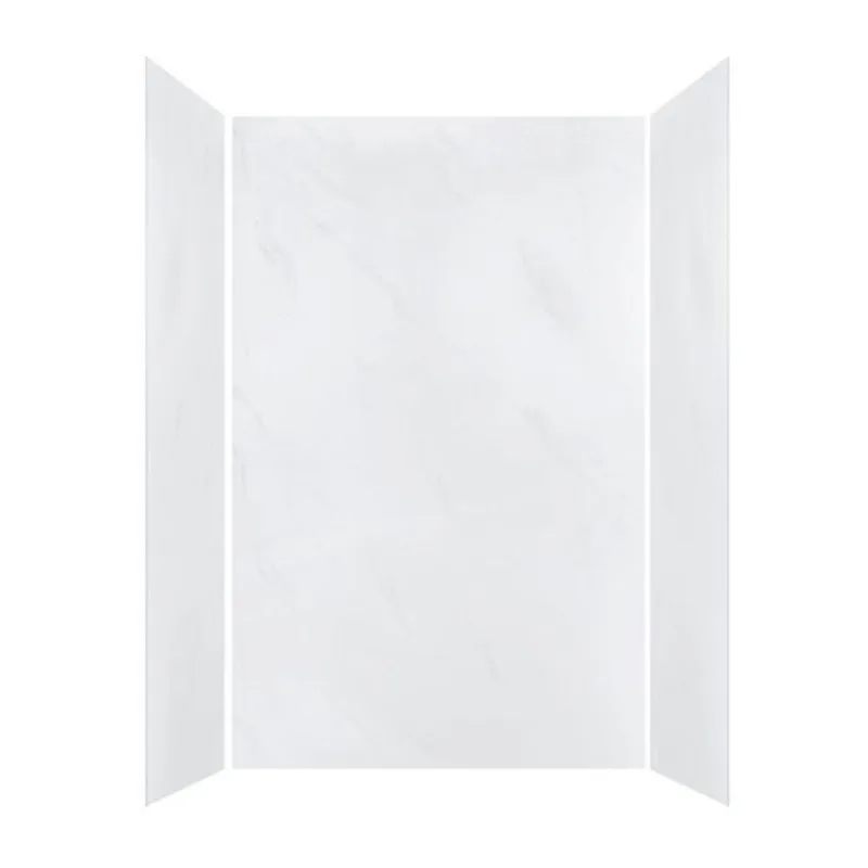 Woodbridge 36-in W x 96-in H Carrara White Shower Surround Back and Side Wall Panel - 3-Piece