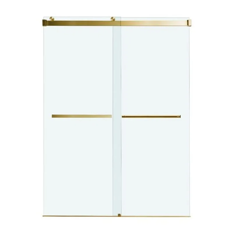 Woodbridge Double Sliding Frameless Tub Door w/ 3/8-in Clear Glass and Soft Close 56-60-in x 62-in - Brushed Gold