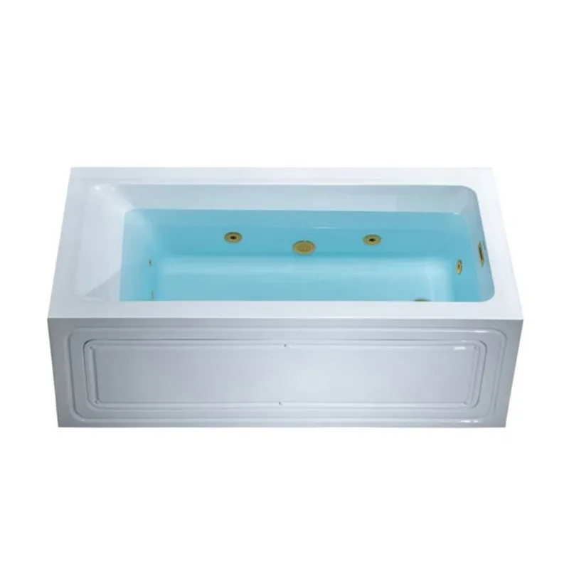 Woodbridge Heated Whirlpool Soaking Bathtub with Right Drain 60 x 30-in – White and Brushed Gold