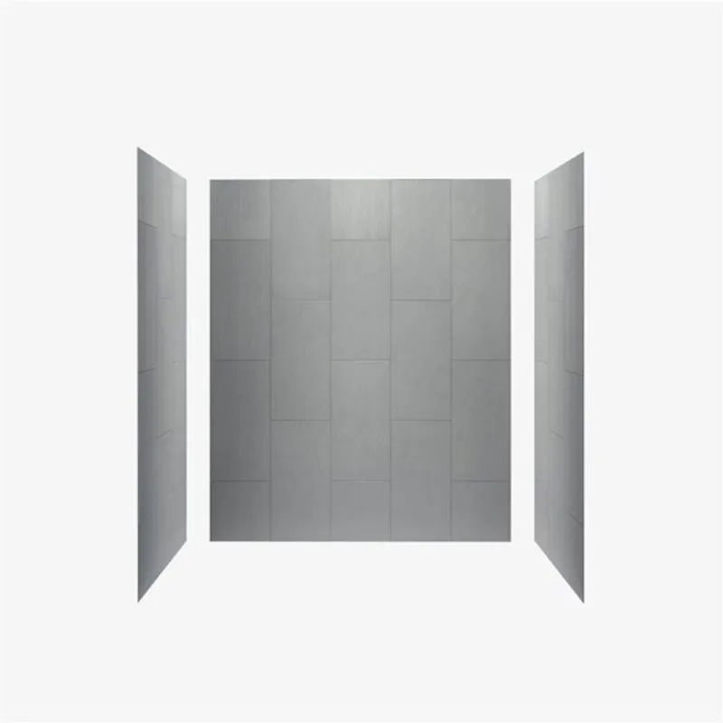 Woodbridge 3-Piece Solid Surface Alcove Shower Wall Kit (36 x 60 x 75-in) - Grey