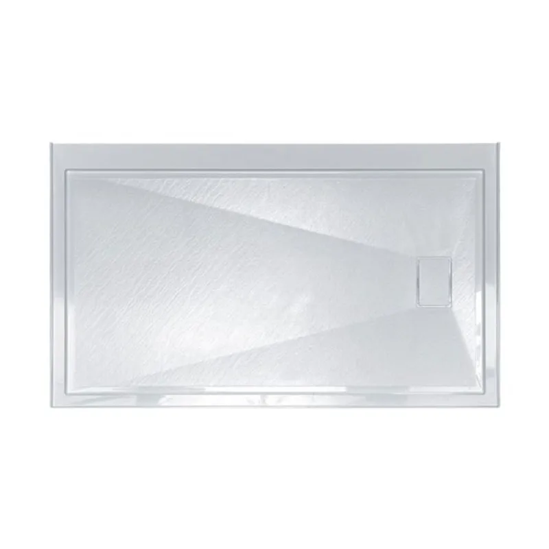 Woodbridge Solid Surface Shower Base with Right Drain, Slip- and Mold-Resistant 60 x 30-in – White