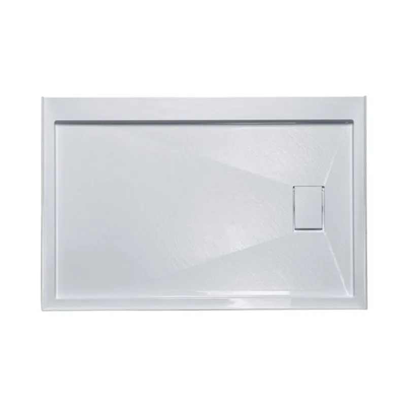 Woodbridge Solid Surface Shower Base with Right Drain, Slip- and Mold-Resistant 48 x 32-in – White