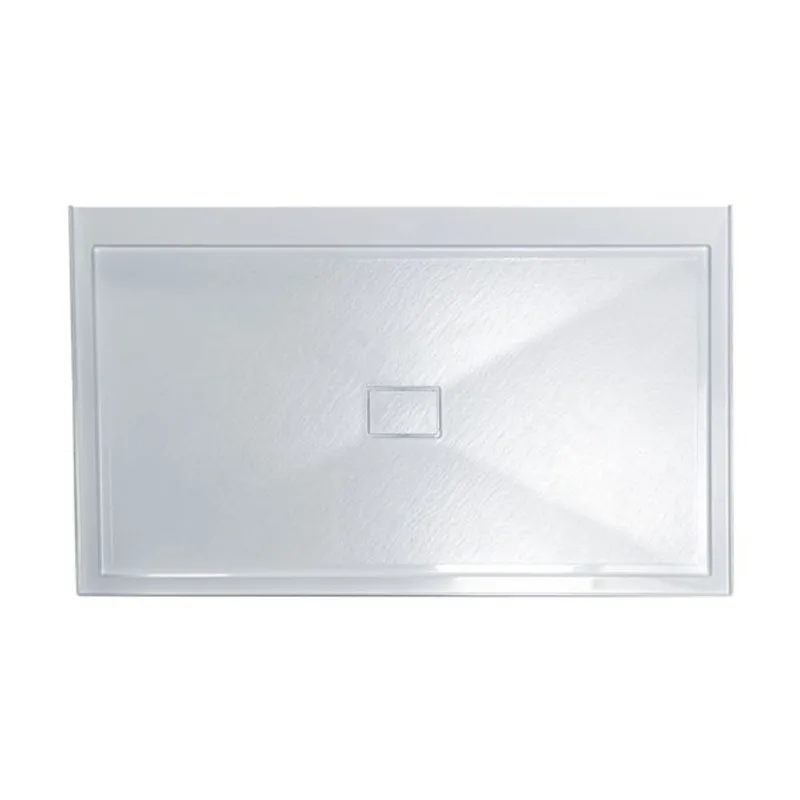 Woodbridge Solid Surface Shower Base with Center Drain, Slip- and Mold-Resistant 60 x 34-in – White