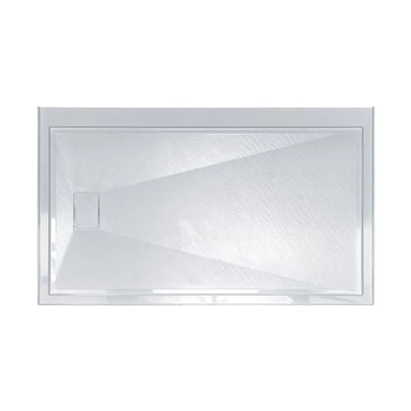 Woodbridge Solid Surface Shower Base with Left Drain, Slip- and Mold-Resistant 60 x 34-in – White