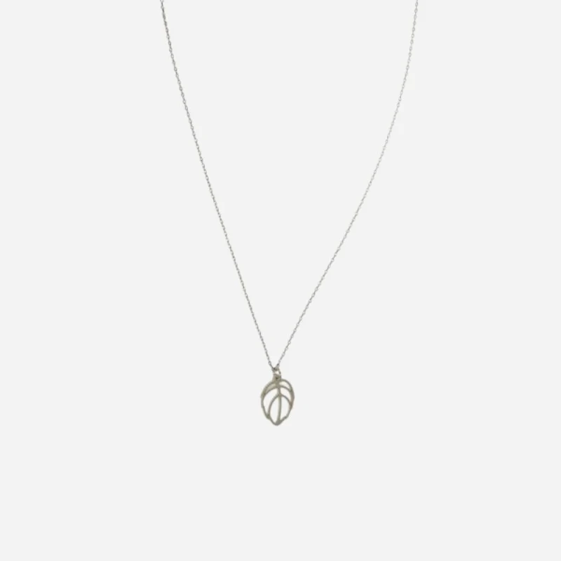 Beech Leaf Pendant Necklace Silver