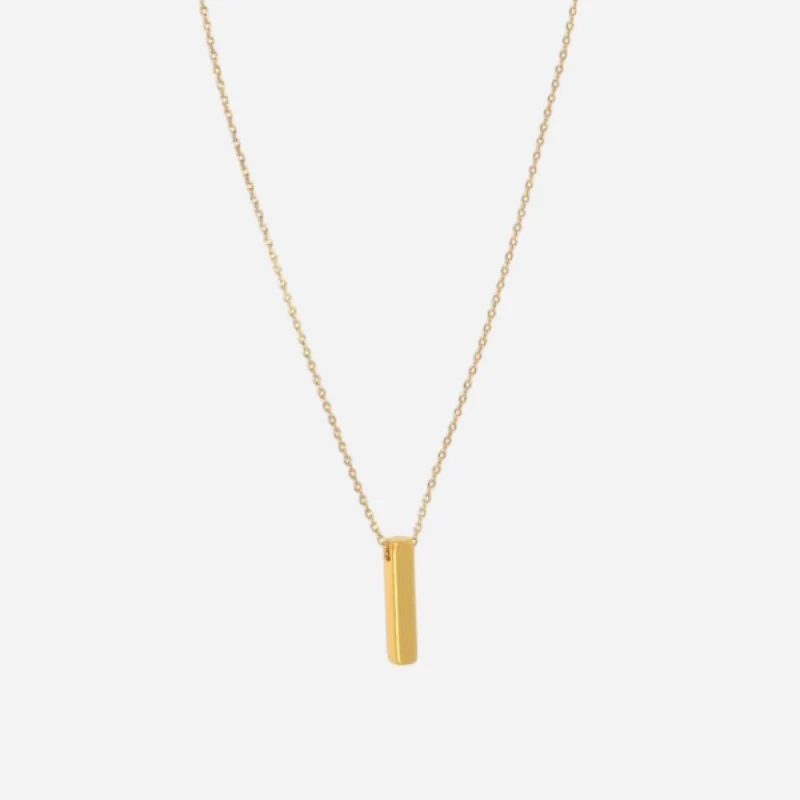 Vertical Bar Pendant Necklace Gold