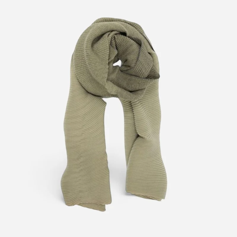 70X180cm Scarf Olive Ombre Pleated