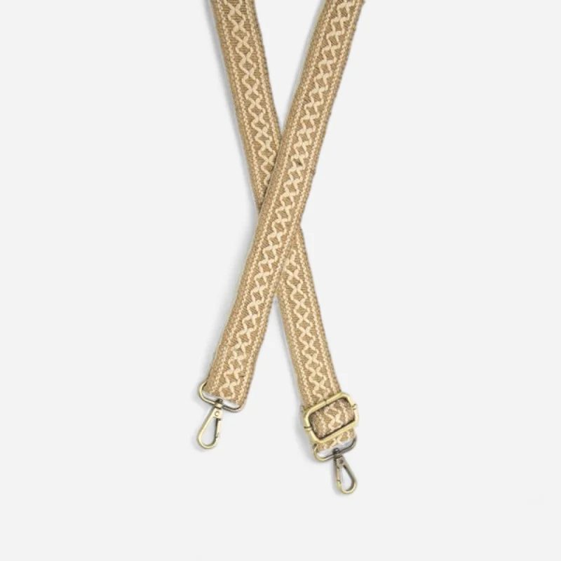 1.25 Neutral Straw Diamond Woven Guitar Strap Only"