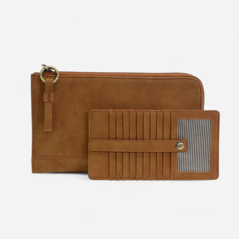 Karina Convertible Wristlet & Wallet Toffee Faux Suede