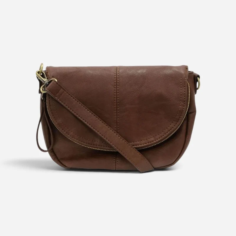 Helene Small Saddle Crossbody Walnut