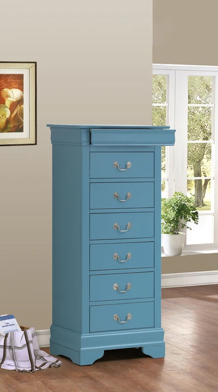Traditional Style Lingerie Storage Chest Light Blue