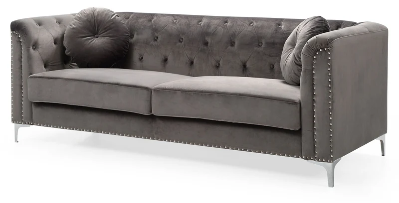Pompano - Elegant Contemporary Sofa Dark Gray