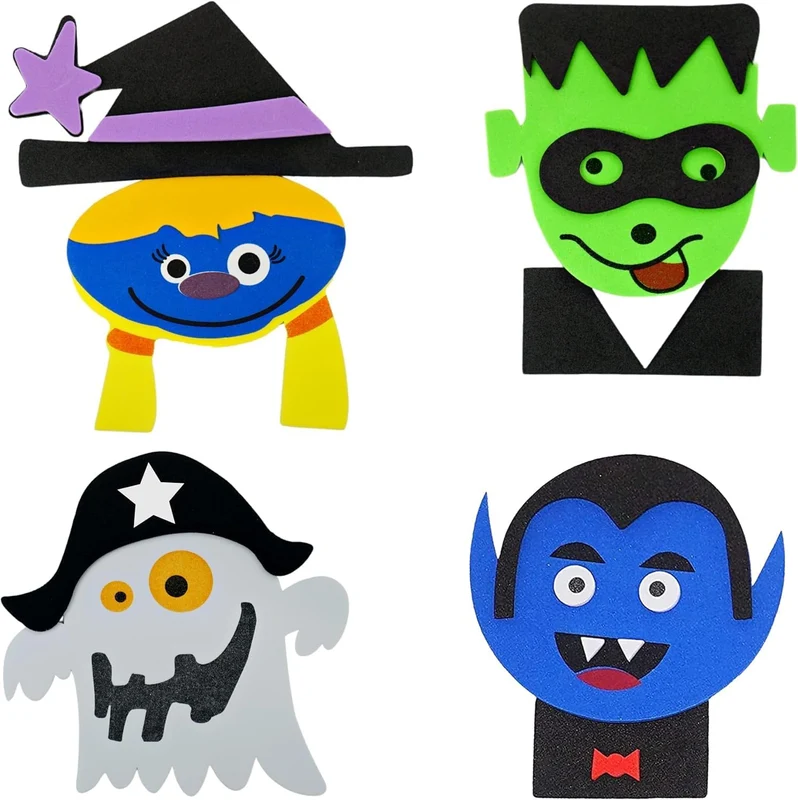 4E's Novelty Halloween Foam Magnet Craft Kit for Kids (12 Pack)