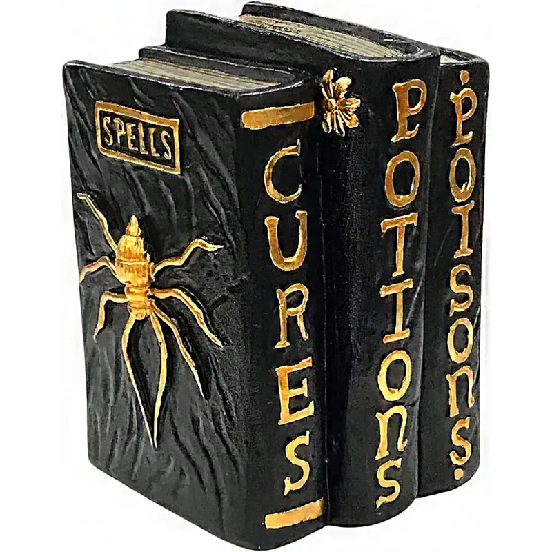 4E's Novelty Resin Spellbook Prop - 5” Hocus Pocus Book of Spells for Centerpiece Halloween Table Decor, Small Hocus Pocus Spell Book for Mantle