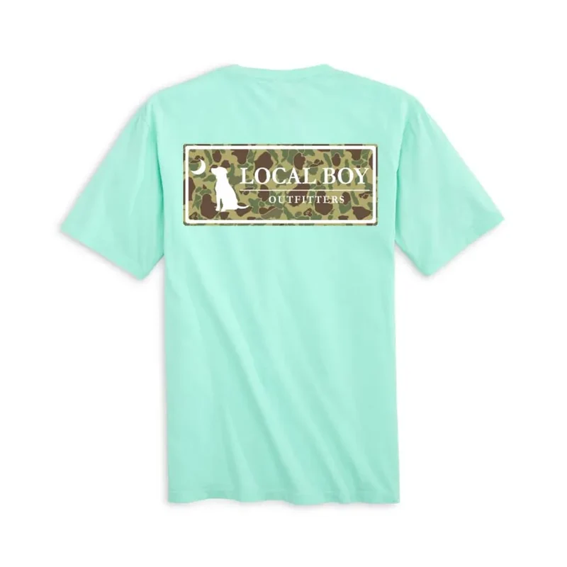 Local Boy Outfitters Youth Old School Plate Short Sleeve T-Shirt WASHED DENIM / XLRG