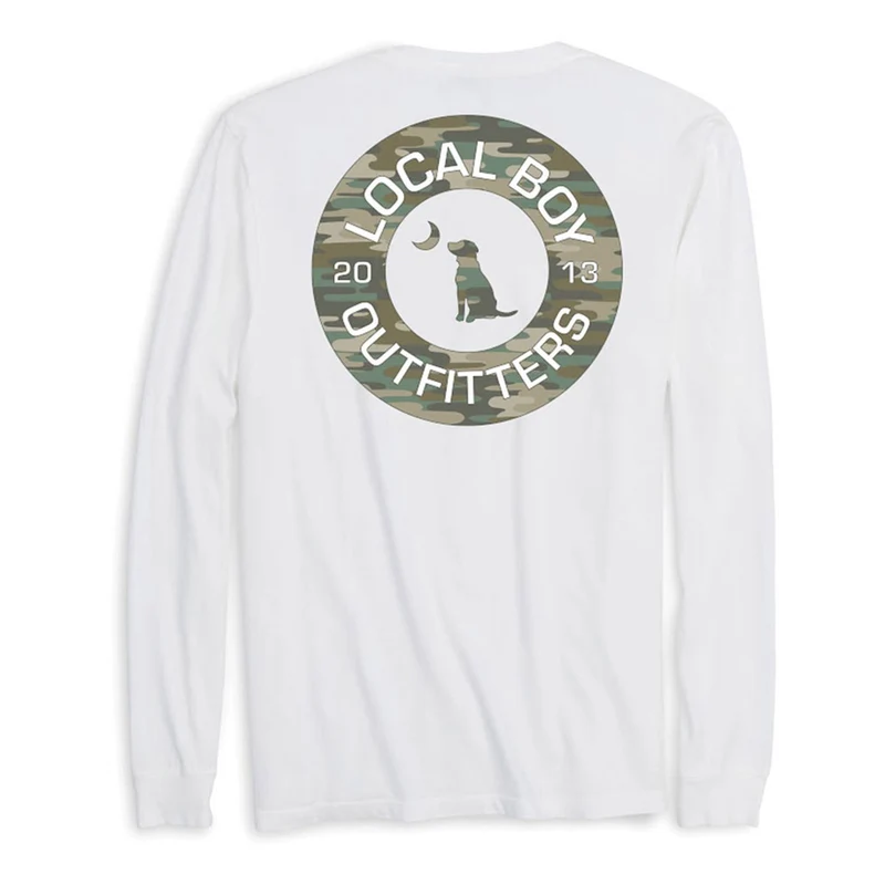 Local Boy Men's Bayou Logo Long Sleeve Tee WHITE / LARG