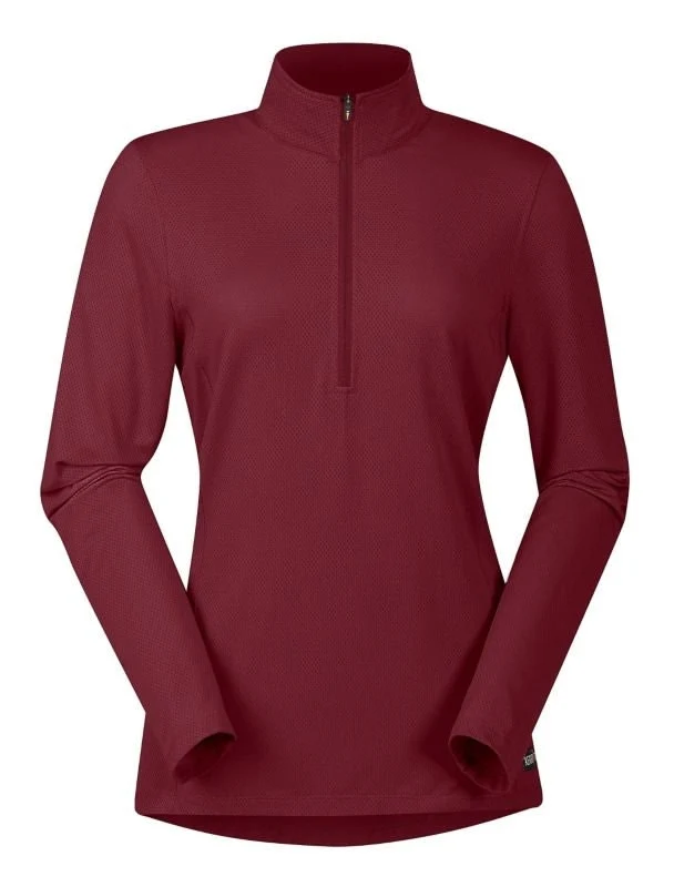 Kerrits Ladies Ice Fil Lite Long Sleeve Riding Shirt Burgundy / X-Small